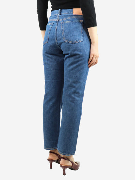 Blue high-rise straight-leg jeans - size UK 12 alternate image