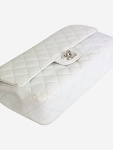Chanel White 2010 medium caviar Classic double flap bag