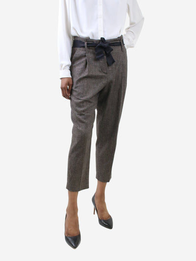 Brown check wool-blend trousers - size US 2 Trousers Brunello Cucinelli