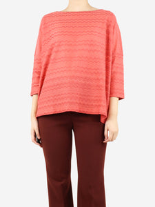 Missoni Coral red lurex wavy top - size S