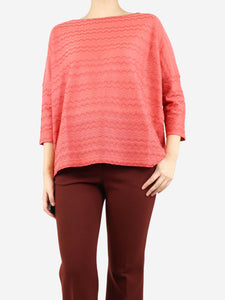 Missoni Coral red lurex wavy top - size S