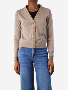 Jumper 1234 Neutral cashmere cardigan - size XS