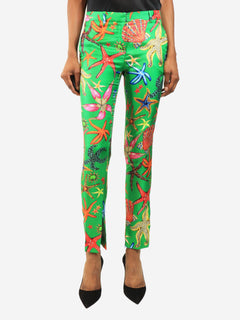 Green shell print trousers - size UK 4 Trousers Versace 