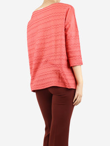 Missoni Coral red lurex wavy top - size S