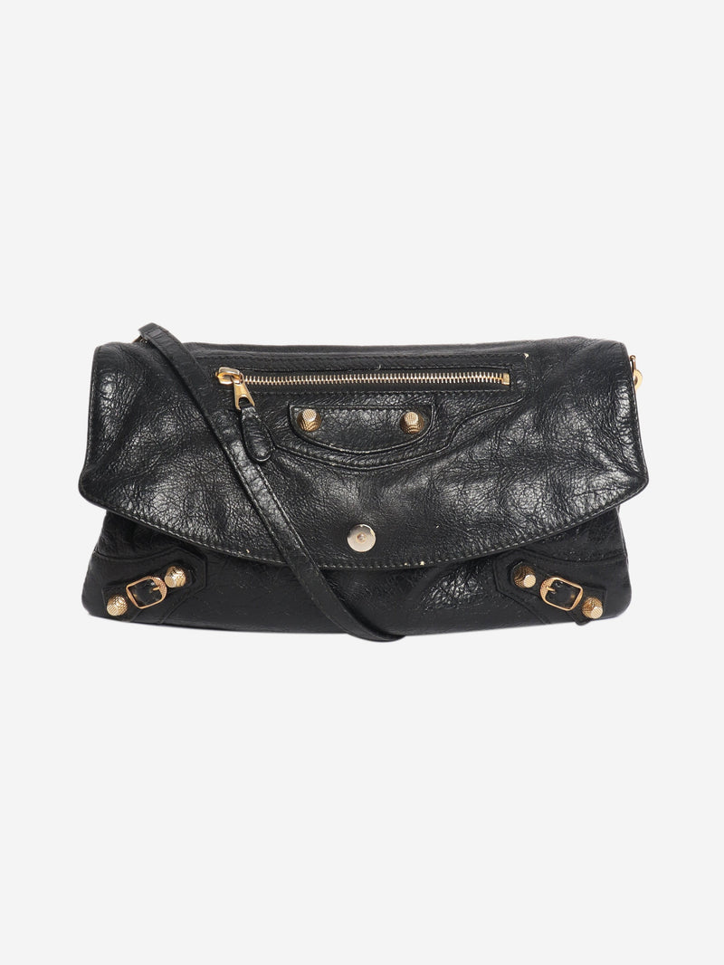Black anthracite leather envelope clutch cross-body bag Cross-body Bags Balenciaga 