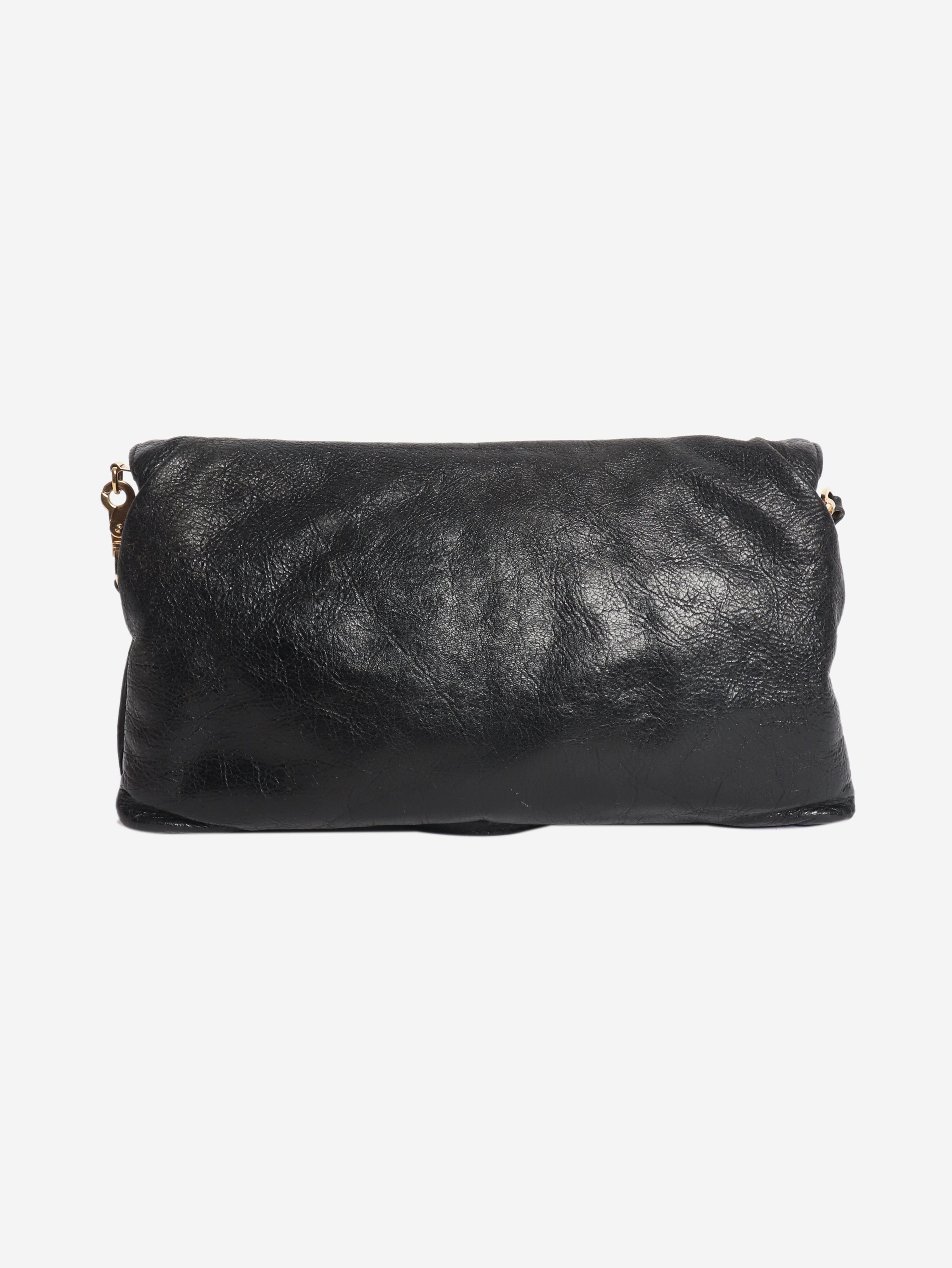 Black anthracite leather envelope clutch cross-body bag Cross-body Bags Balenciaga 