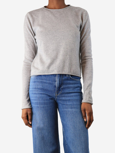 Grey cahsmere roll hem jumper - size XS Knitwear Lisa Yang 