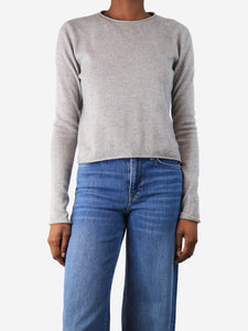 Lisa Yang Grey cahsmere roll hem jumper - size XS