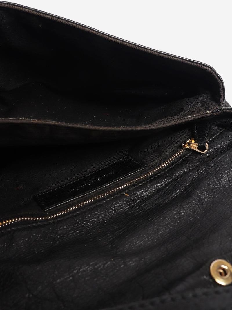 Black anthracite leather envelope clutch cross-body bag Cross-body Bags Balenciaga 