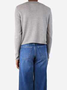 Lisa Yang Grey cahsmere roll hem jumper - size XS