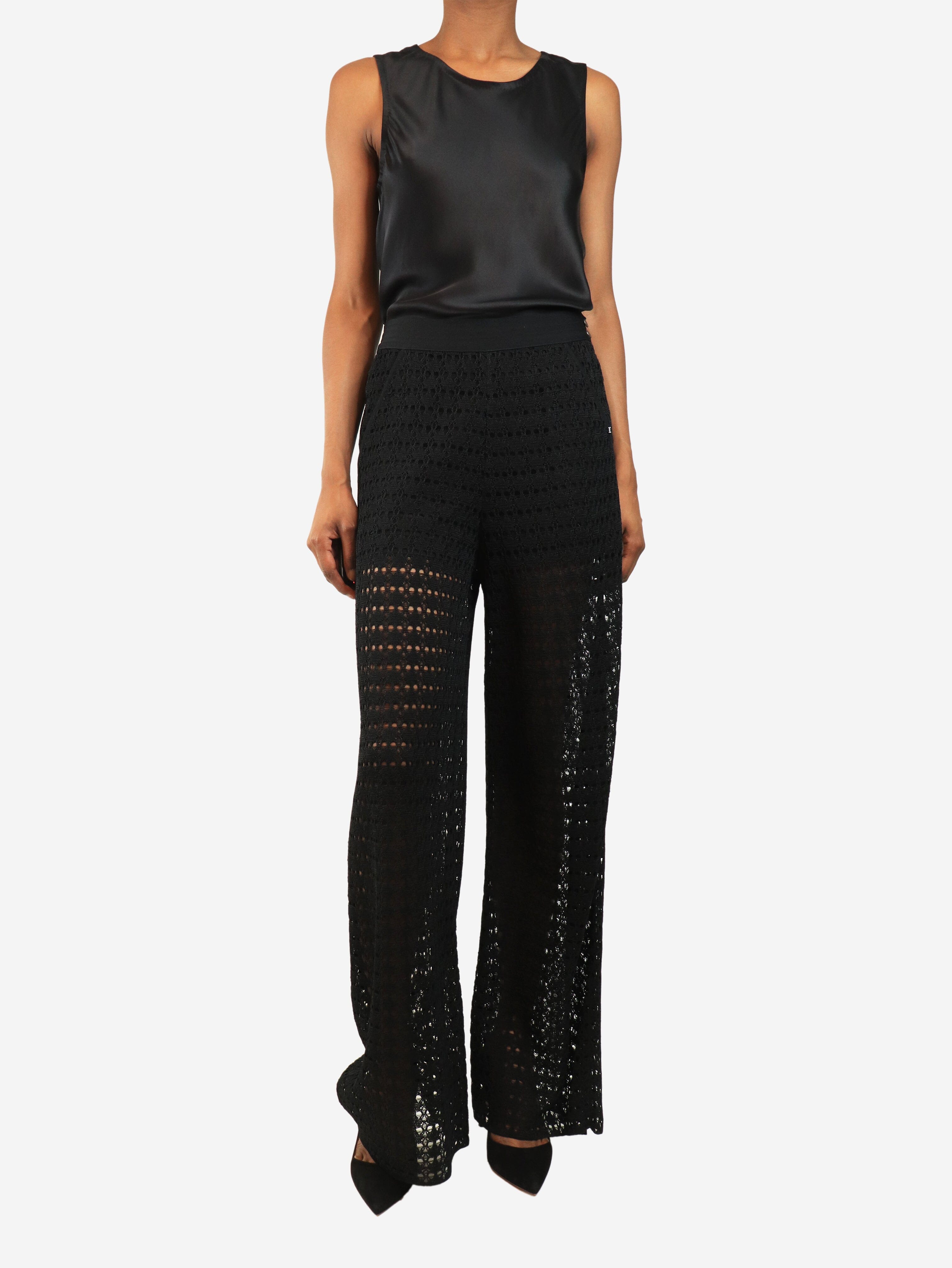 Black open-knit trousers - size UK 8 Trousers Chanel 