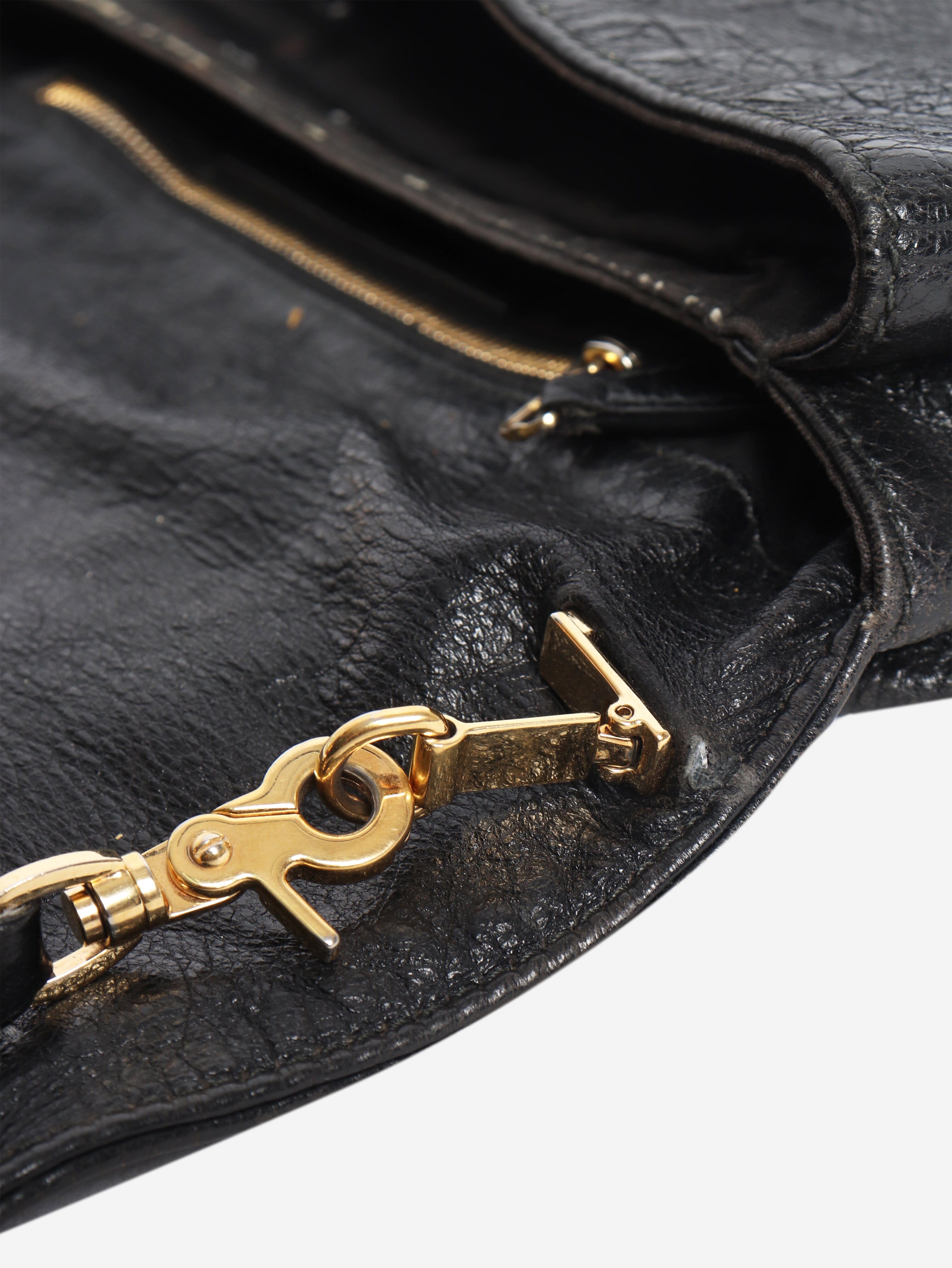 Black anthracite leather envelope clutch cross-body bag Cross-body Bags Balenciaga 