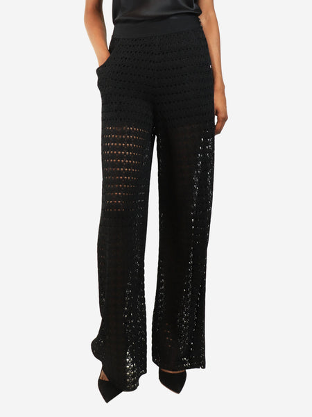 Black open-knit trousers - size UK 8 product image