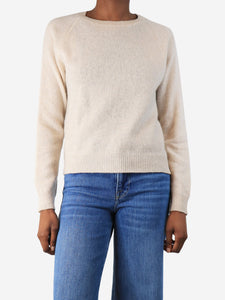 Jumper 1234 Beige cashmere thin knit jumper - size XS