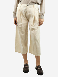 Apuntob Ecru straight-leg cotton trousers - size S