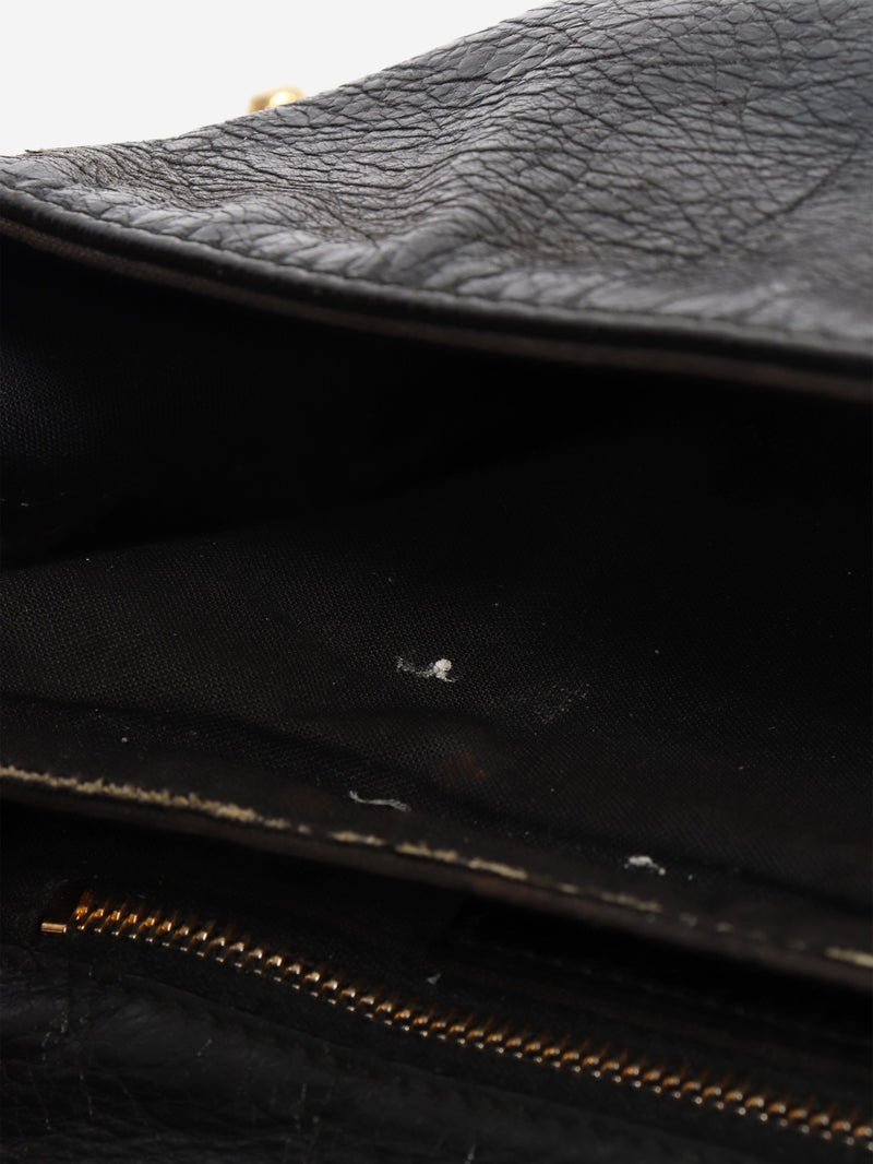 Black anthracite leather envelope clutch cross-body bag Cross-body Bags Balenciaga 