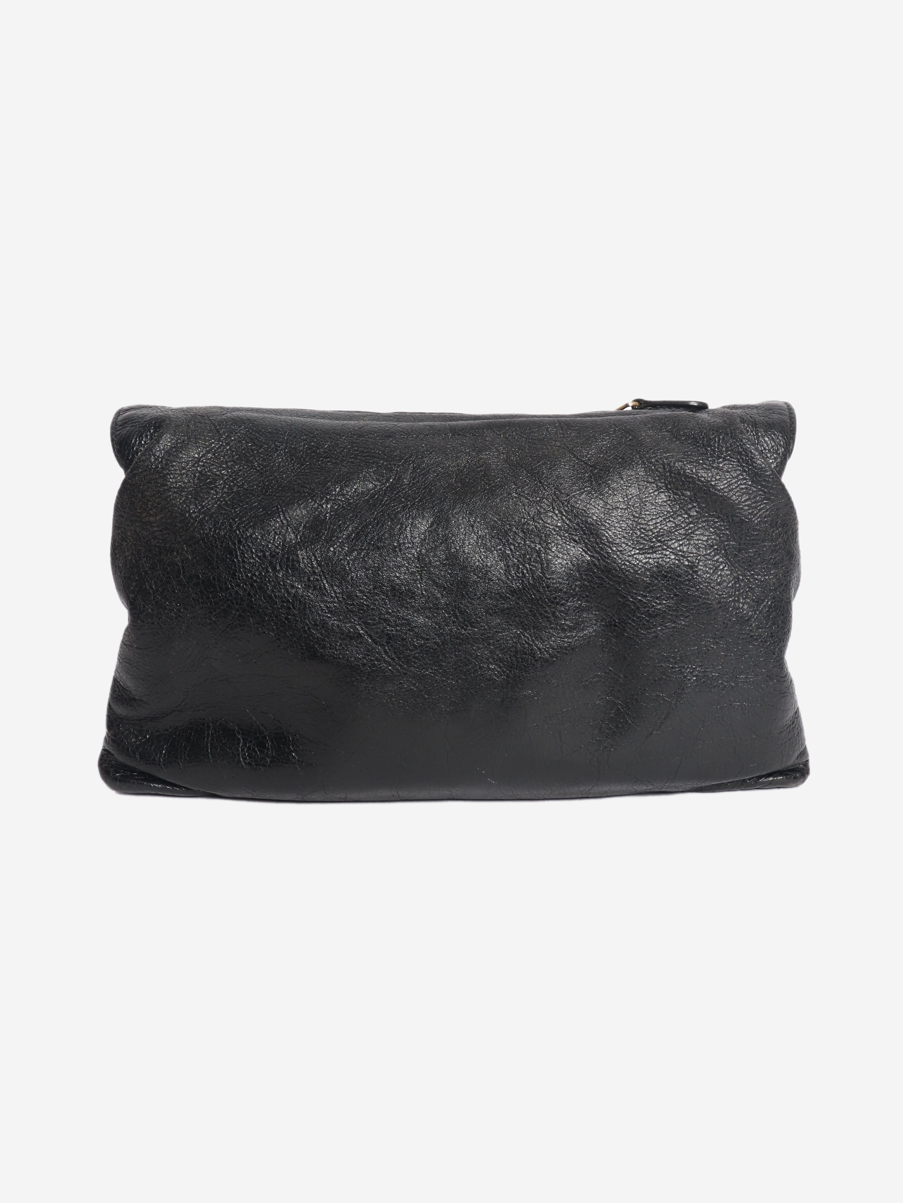 Black anthracite leather envelope clutch cross-body bag Cross-body Bags Balenciaga 