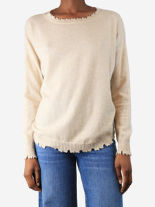 Kujten Neutral distressed cashmere jumper - size XS