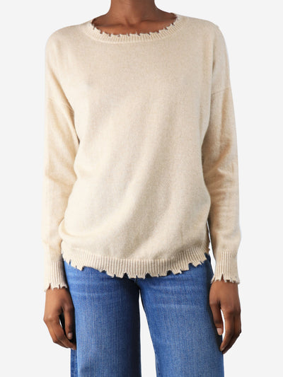 Neutral distressed cashmere jumper - size XS Knitwear Kujten 