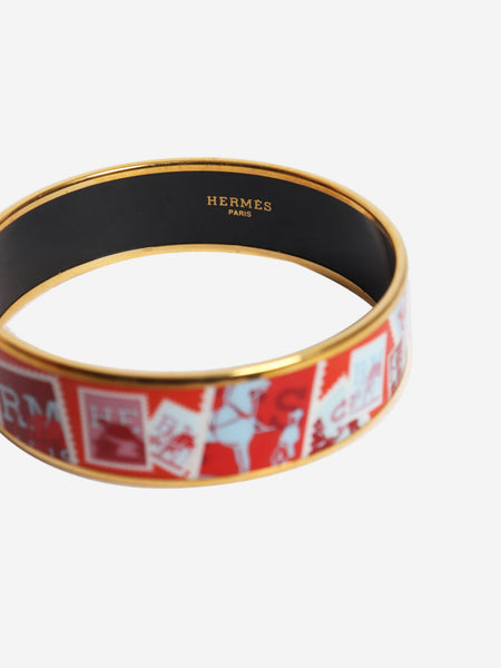 Red and gold enamel printed bracelet alternate image