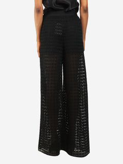 Black open-knit trousers - size UK 8 Trousers Chanel 