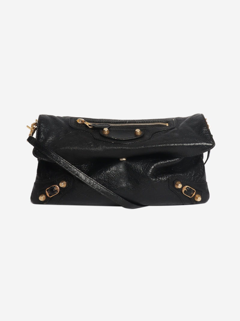 Black anthracite leather envelope clutch cross-body bag Cross-body Bags Balenciaga 