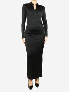 Black ruched maxi dress - size UK 8 Dresses Tove 