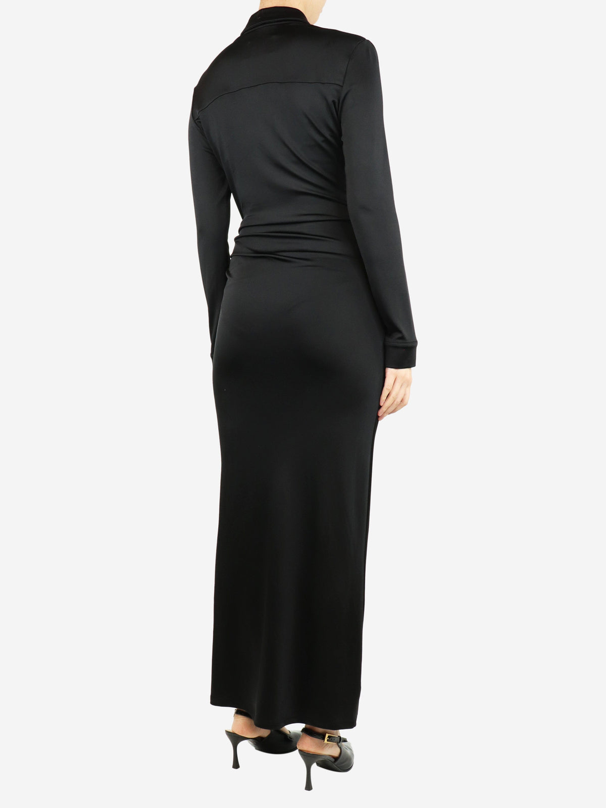 Black ruched maxi dress - size UK 8 Dresses Tove 