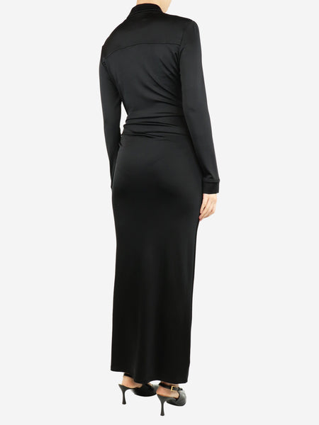 Black ruched maxi dress - size UK 8 alternate image