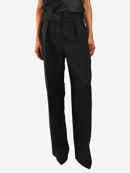 Deep navy pleat-front trousers - size UK 8 product image