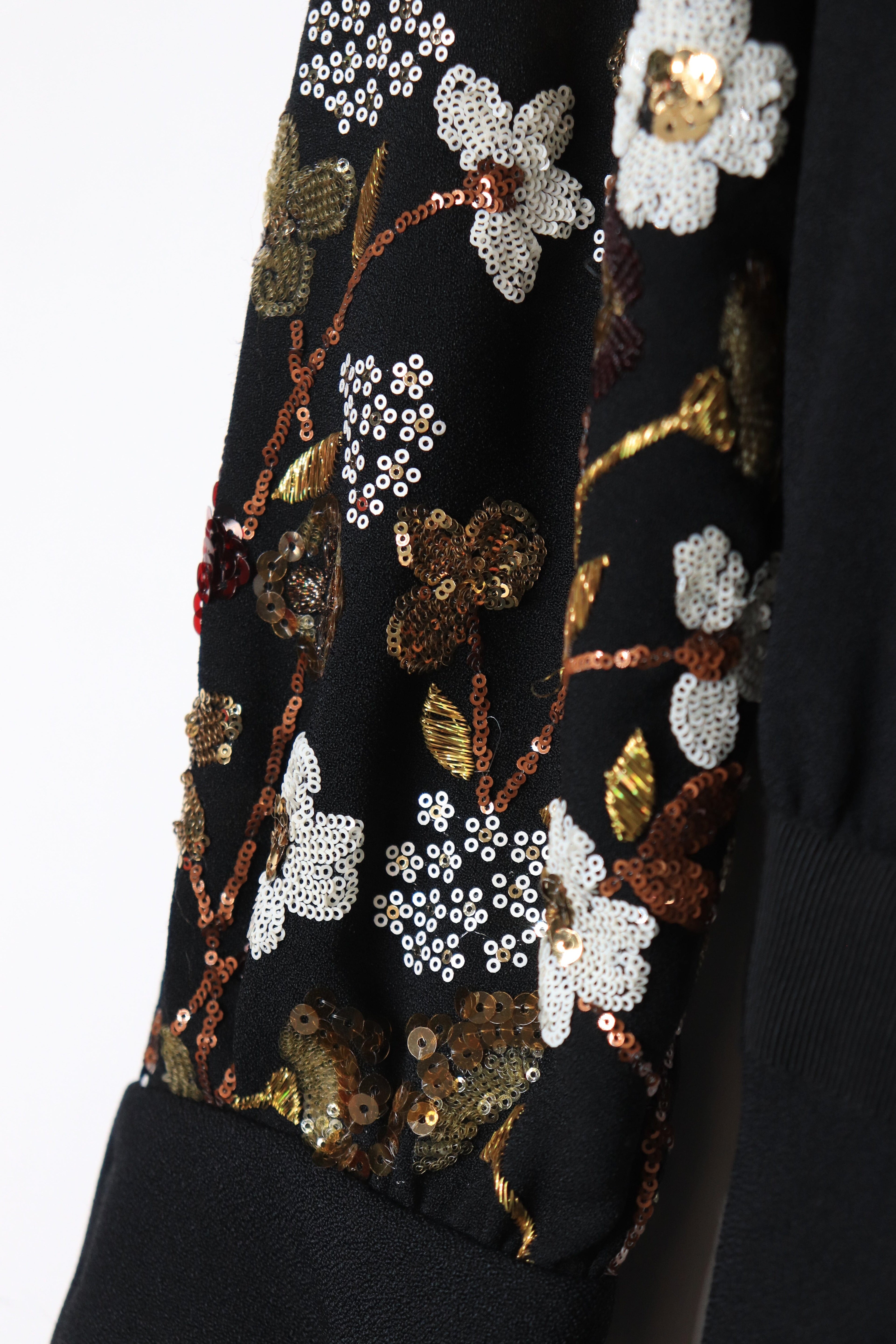 Black AW12 embellished crepe midi dress - size UK 10 Dresses Miu Miu 