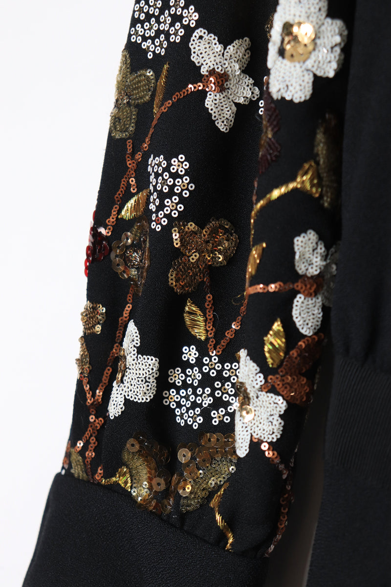 Black AW12 embellished crepe midi dress - size UK 10 Dresses Miu Miu 