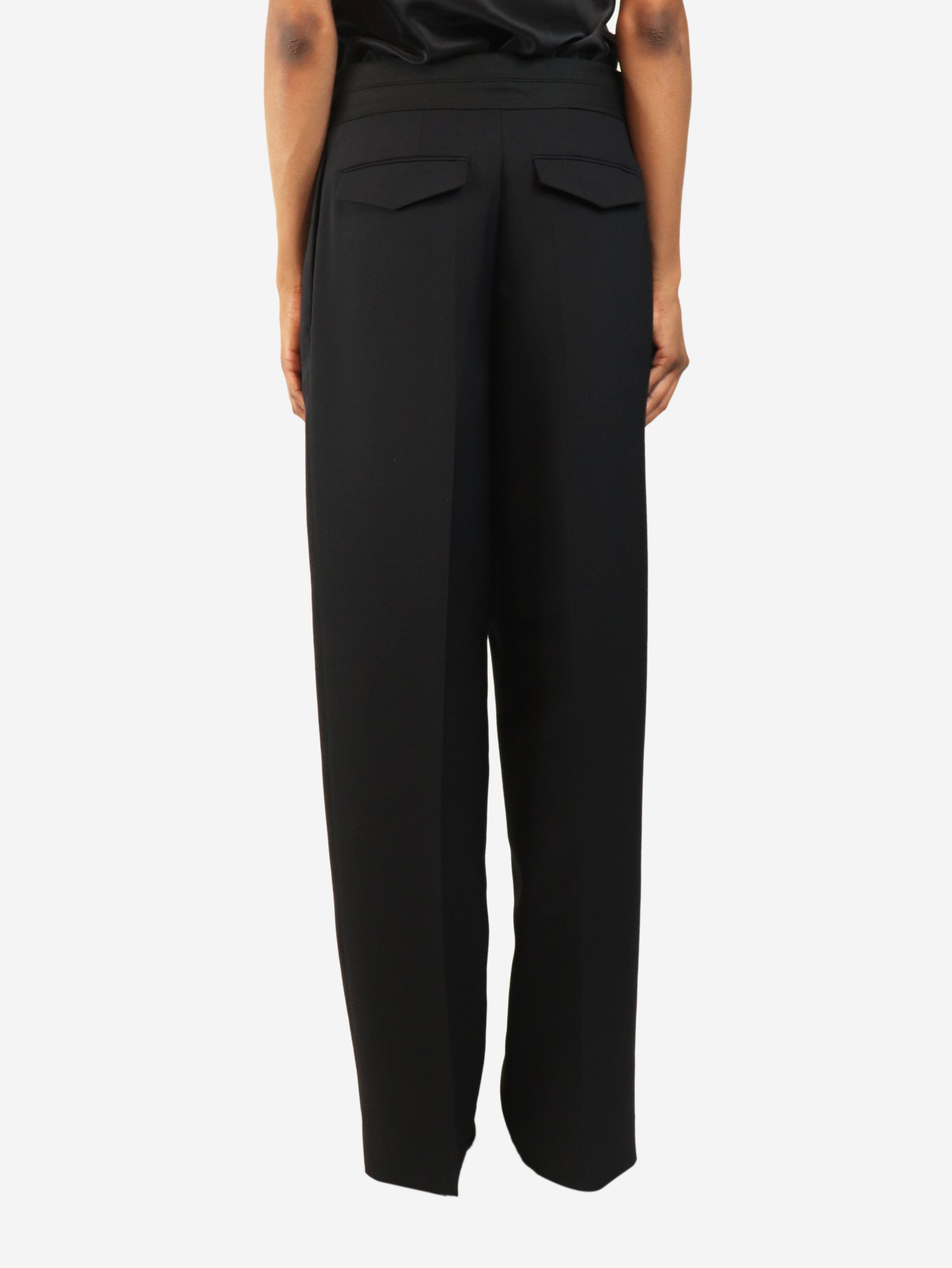 Deep navy pleat-front trousers - size UK 8
