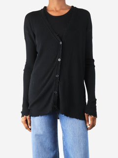 Black distressed cardigan - size XS Knitwear Helmut Lang 