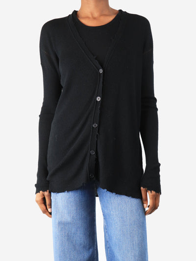 Black distressed cardigan - size XS Knitwear Helmut Lang 