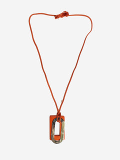 Orange Mallion pendant necklace
