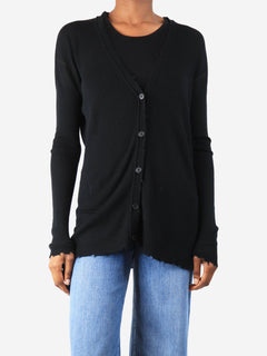 Black distressed cardigan - size XS Knitwear Helmut Lang 