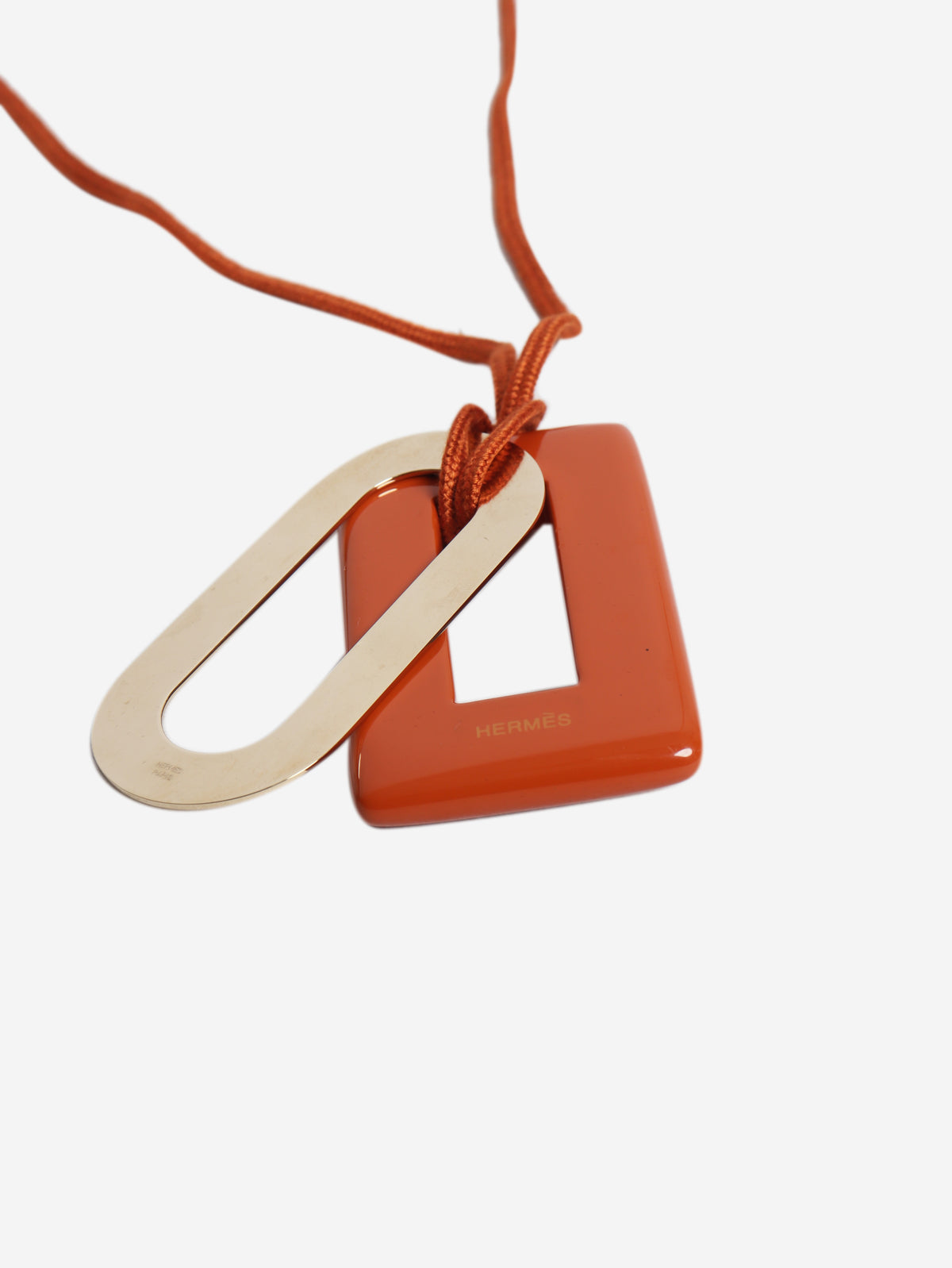 Orange Mallion pendant necklace