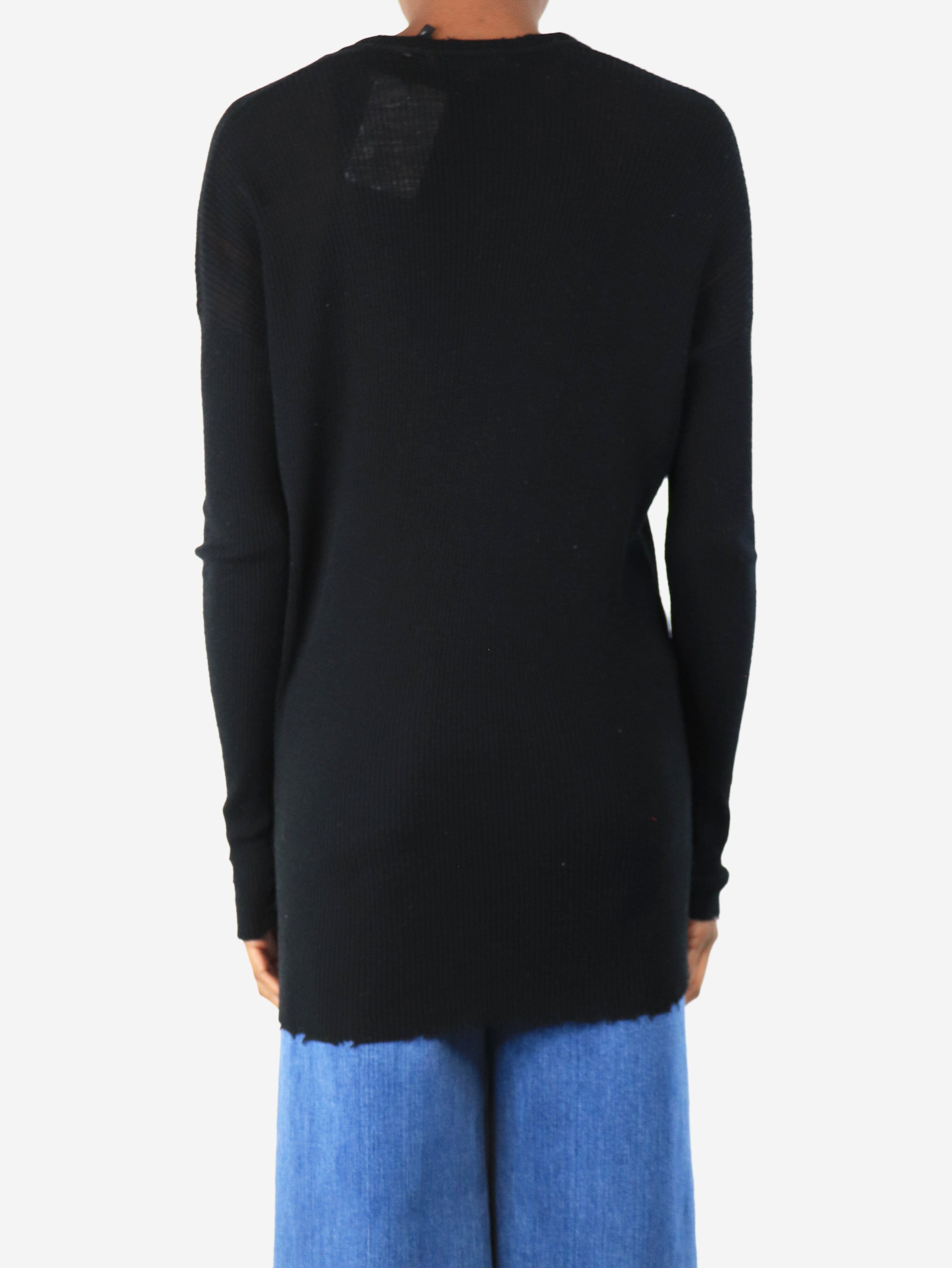 Black distressed cardigan - size XS Knitwear Helmut Lang 