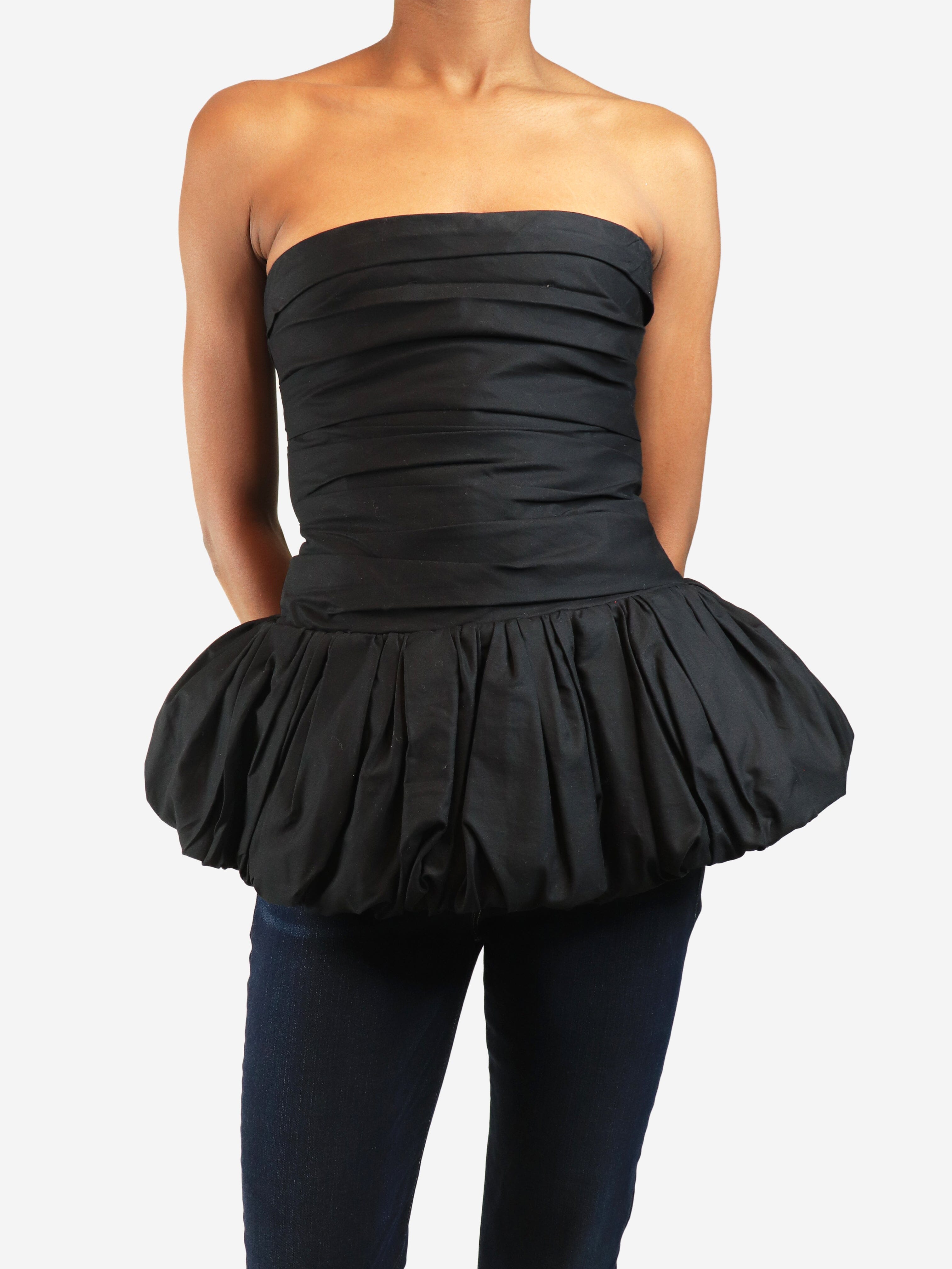 Black gathered bandeau top - size UK 4 Tops Khaite 