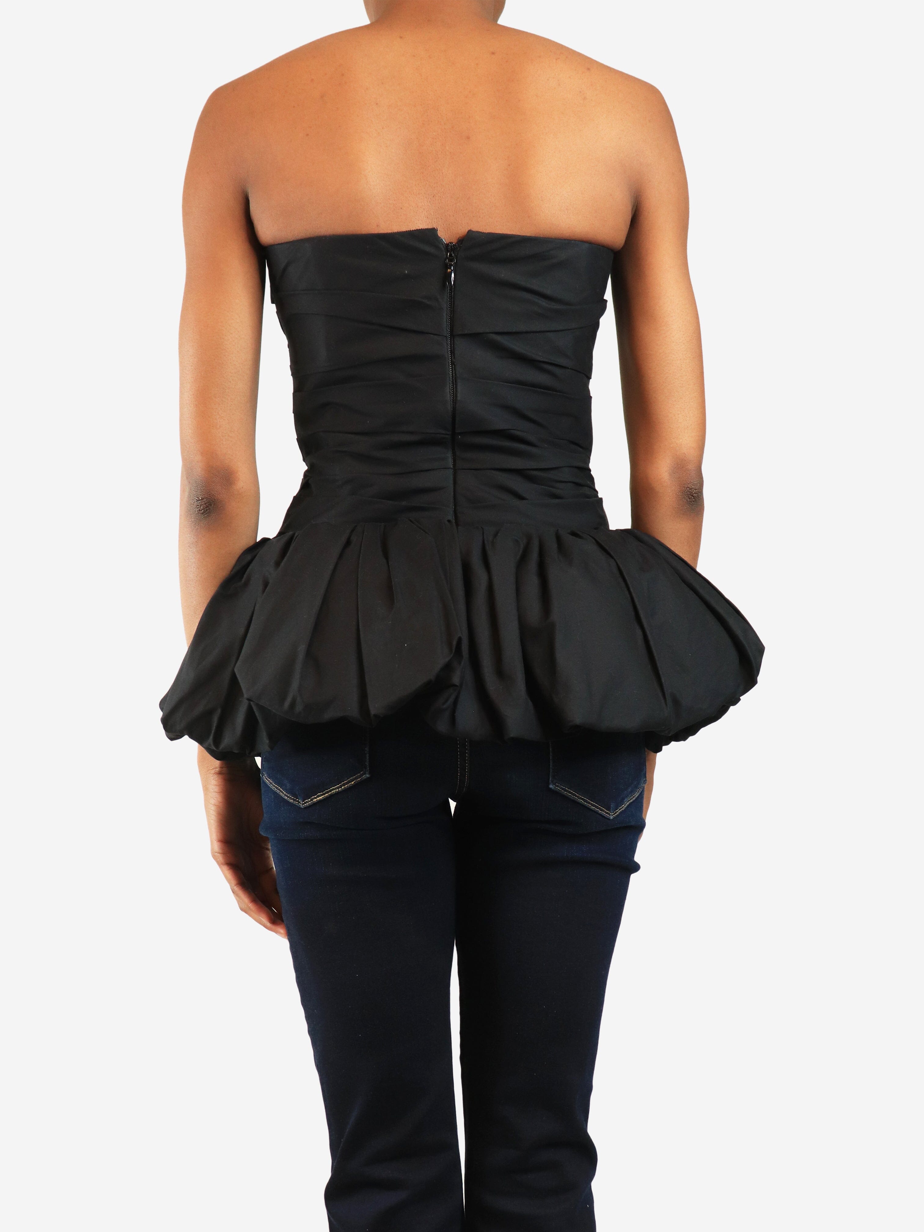 Black gathered bandeau top - size UK 4 Tops Khaite 