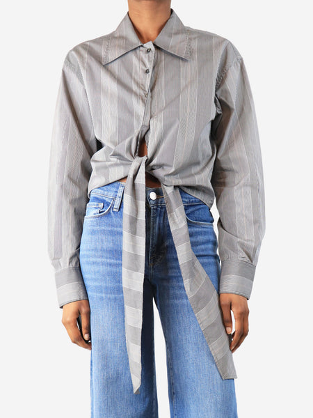 Black check tie front shirt - size UK 6 product image