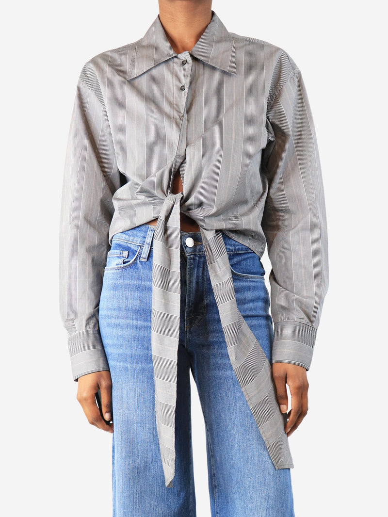 Black check tie front shirt - size UK 6 Tops Our Legacy 