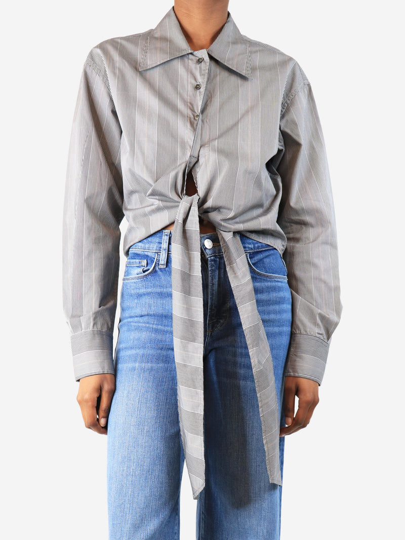 Black check tie front shirt - size UK 6 Tops Our Legacy 