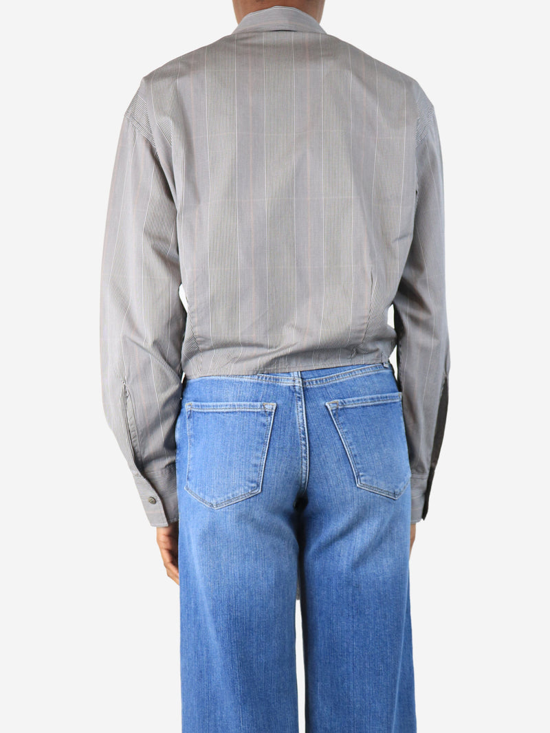 Black check tie front shirt - size UK 6 Tops Our Legacy 