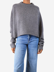 Jumper 1234 Grey wool and cashmere-blend cardigan - size XS