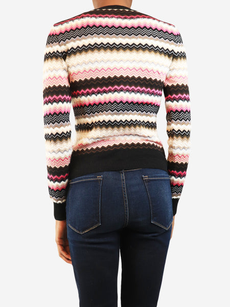 Multicolour zigzag cardigan - size UK 6 alternate image