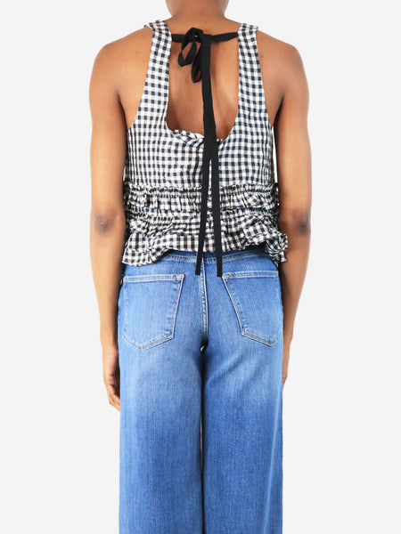 Black gingham top - size UK 6 alternate image
