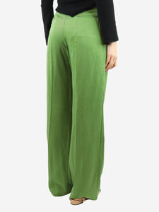 Reformation Green high-waisted wide-leg trousers - size UK 8