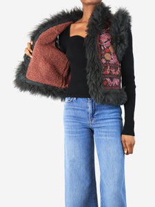 Antik Batik Faux fur embroidered gilet - size XS
